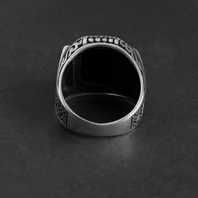 6. Bild von Siegelring Herren Silberring oxidiert Größe 9/10/11  aus 925 Sterlingsilber