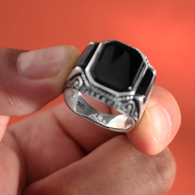 2. Bild von Siegelring Herren Silberring oxidiert Größe 9/10/11  aus 925 Sterlingsilber