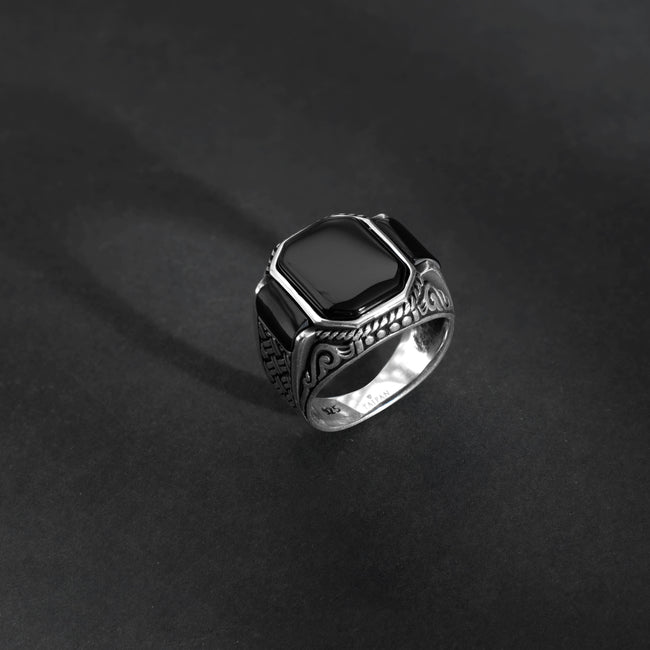 5. Bild von Siegelring Herren Silberring oxidiert Größe 9/10/11  aus 925 Sterlingsilber