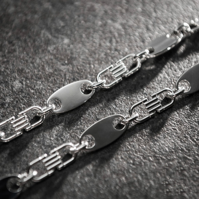 7. Bild von Plattenkette Steigbügelkette 13mm lang aus 925 Sterling Silber