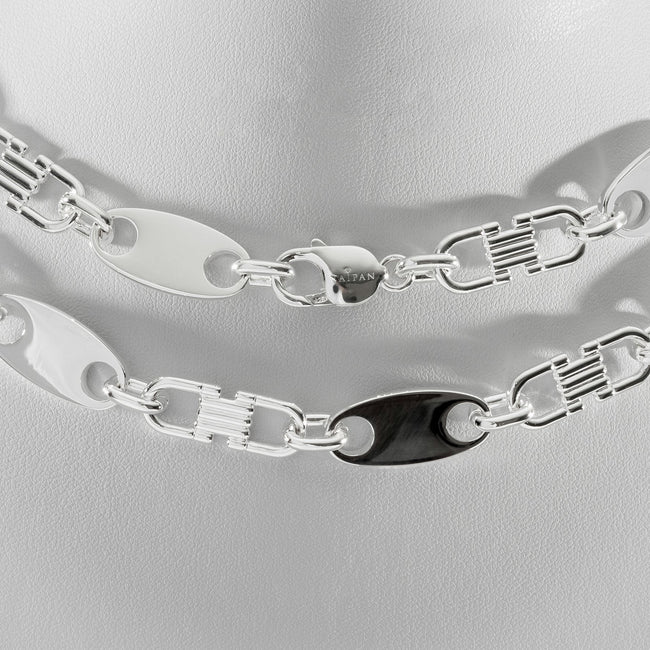 14. Bild von Plattenkette Steigbügelkette 13mm lang aus 925 Sterling Silber